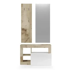 Mobile ingresso 91x173h cm moderno bianco lucido pero Invictus