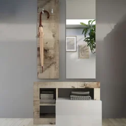 Mobile ingresso 91x173h cm moderno bianco lucido pero Invictus