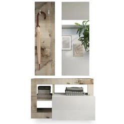 Mobile ingresso 91x173h cm moderno bianco lucido pero Invictus