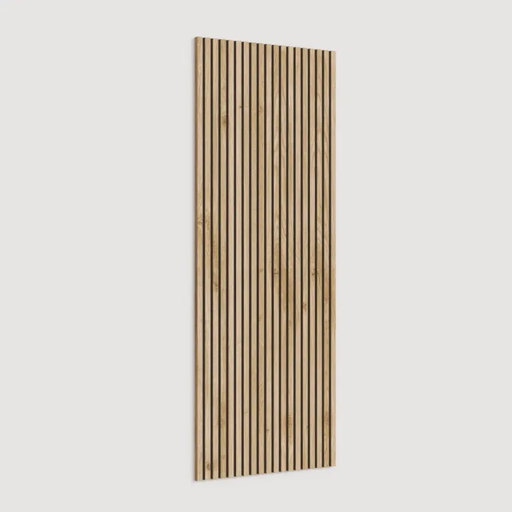 Mobile ingresso 222x220h cm pannello cannettato tortora rovere chiaro Sunset Decor 1016