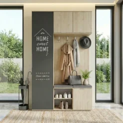 Mobile ingresso 140x220h cm rovere antracite Stoccolma