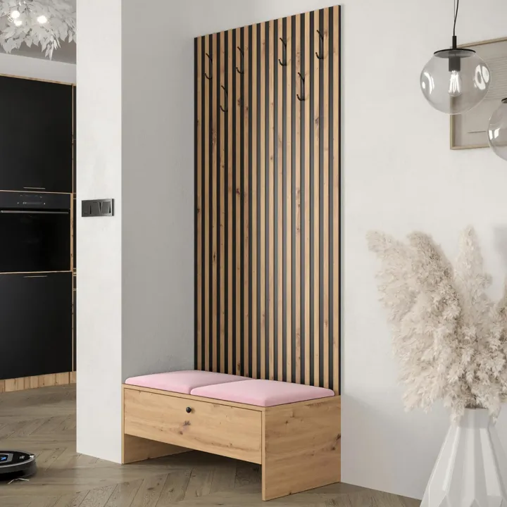 Mobile ingresso 85x206h cm rovere rustico rosa Welly 2