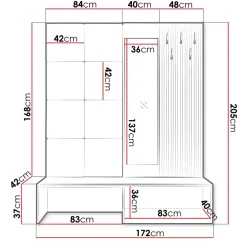 Mobile ingresso 172x205h cm rovere rustico giallo Welly 3
