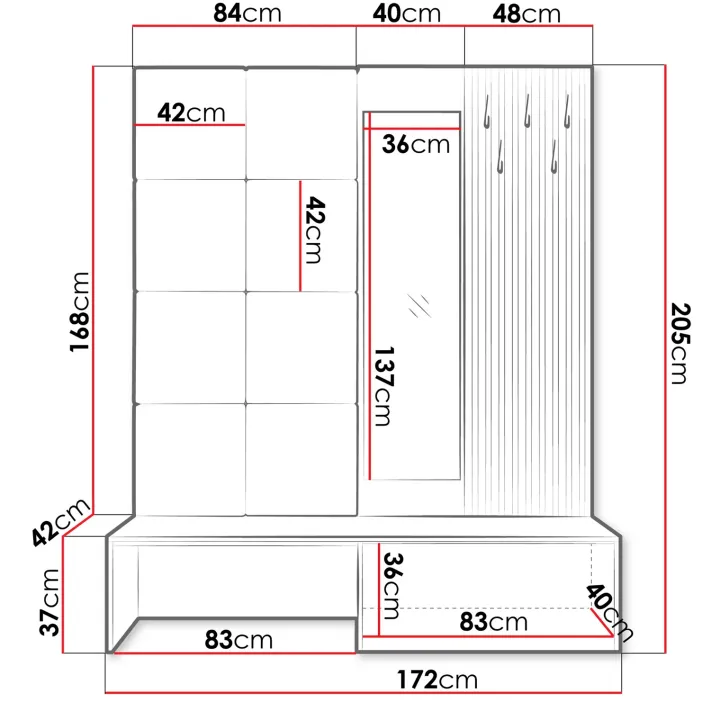 Mobile ingresso 172x205h cm rovere rustico giallo Welly 3
