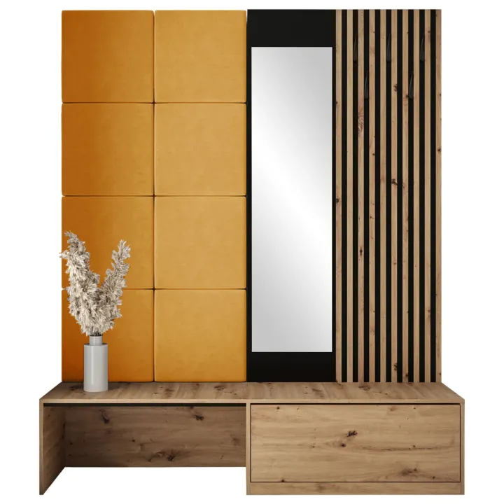 Mobile ingresso 172x205h cm rovere rustico giallo Welly 3