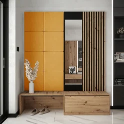 Mobile ingresso 172x205h cm rovere rustico giallo Welly 3