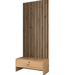 Mobile ingresso 85x206h cm rovere rustico nero Welly