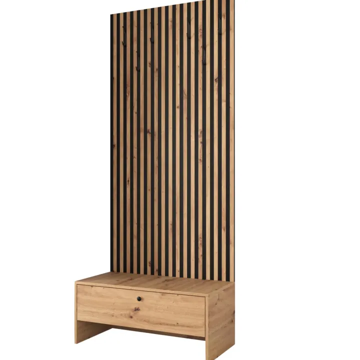 Mobile ingresso 85x206h cm rovere rustico nero Welly