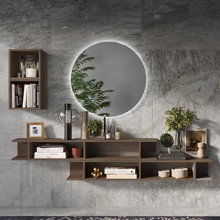 Mobile ingresso 210x140h cm vani a vista rovere scuro Sunset 60