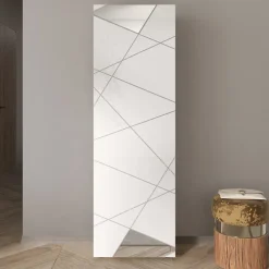 Mobile multiuso ingresso 60x185h cm appendiabiti bianco lucido specchio Olimpo