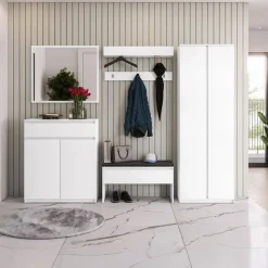 Mobile multiuso ingresso 69x200h cm appendiabiti bianco Accent