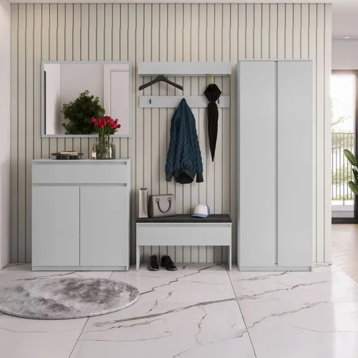 Mobile multiuso ingresso 69x200h cm appendiabiti grigio Accent