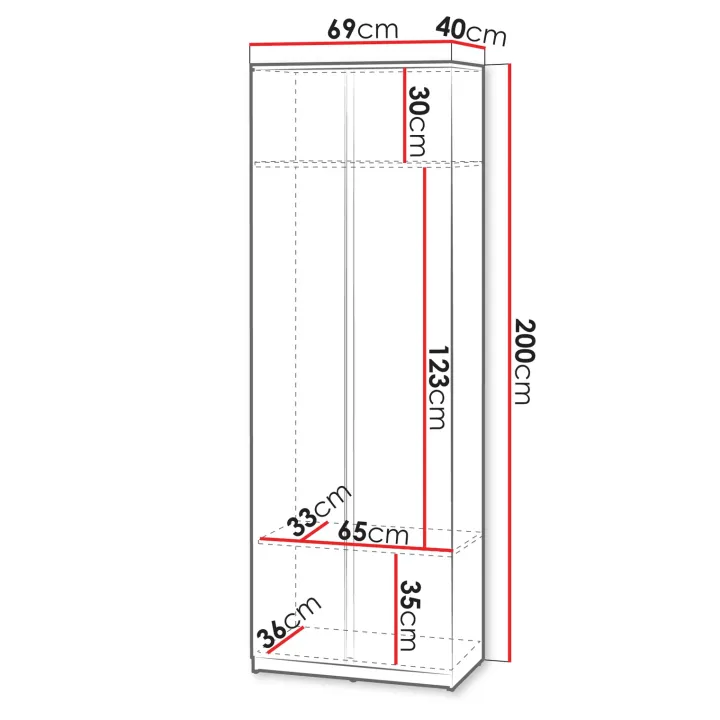 Mobile multiuso ingresso 69x200h cm appendiabiti grigio Accent