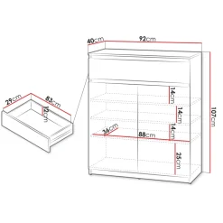 Mobile multiuso ingresso 92x107h cm con cassetto bianco Accent