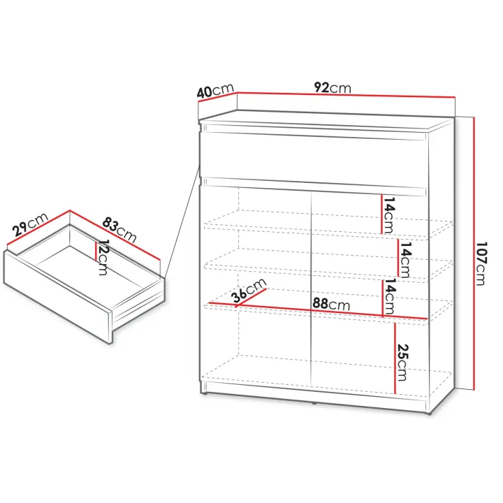 Mobile multiuso ingresso 92x107h cm con cassetto bianco Accent