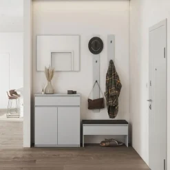 Mobile multiuso ingresso 92x107h cm con cassetto grigio Accent