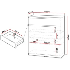 Mobile multiuso ingresso 92x107h cm con cassetto grigio Accent