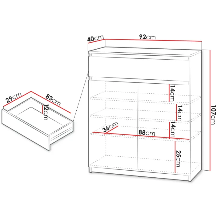 Mobile multiuso ingresso 92x107h cm con cassetto grigio Accent