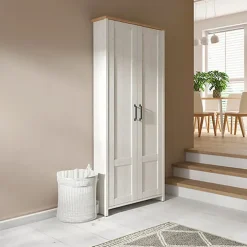 Mobile multiuso 85x201h cm 2 ante bianco frassinato rovere Lars