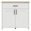 Mobile multiuso 102x99h cm 2 ante 1 cassetto scandinava bianco frassinato rovere Lars