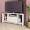 Mobile porta TV angolare 110x49h cm 3 vani 1 ribalta bianco lucido Folk