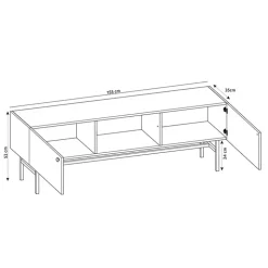 Mobile porta TV moderno 155x52h cm 2 ante nero Eterna