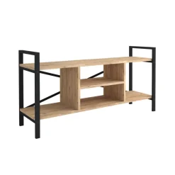 Mobile porta tv moderno 120x61h cm industrial metallo rovere rustico Loft