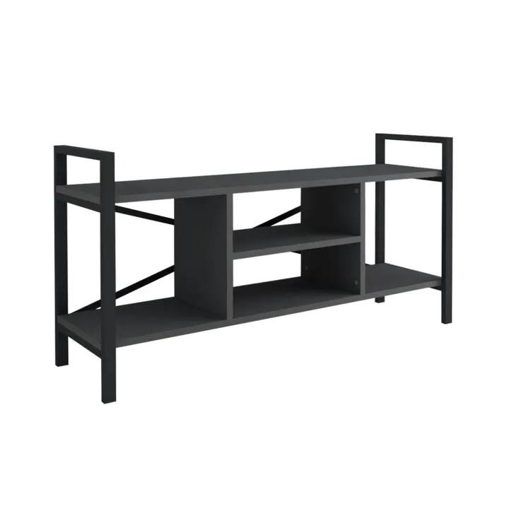 Mobile porta tv moderno 120x61h cm industrial metallo antracite Loft