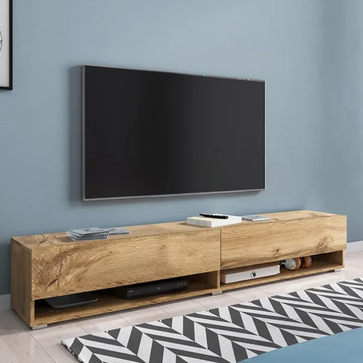 Mobile porta TV sospeso 180x30h cm 2 ante rovere Gregoria