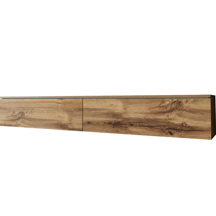 Mobile porta TV sospeso 180x30h cm 2 ante design rovere Silvia