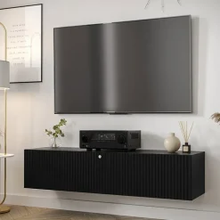 Mobile porta TV sospeso 150x34h cm 1 anta nero Kiruna 4