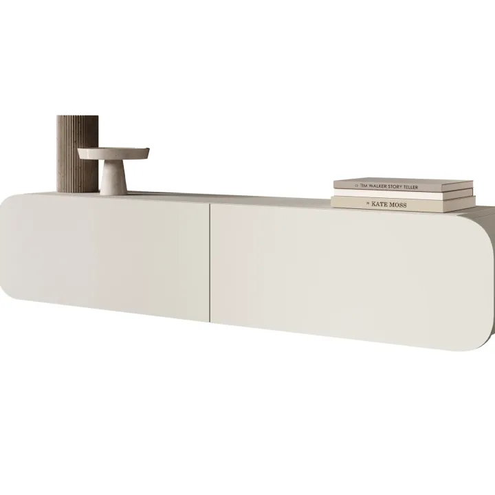 Mobile porta TV sospeso 160x34h cm 2 ante beige cashmere Volia