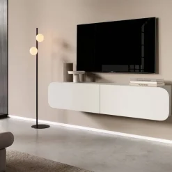 Mobile porta TV sospeso 160x34h cm 2 ante beige cashmere Volia