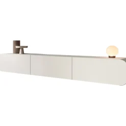 Mobile porta TV sospeso 240x34h cm 3 ante beige cashmere Volia