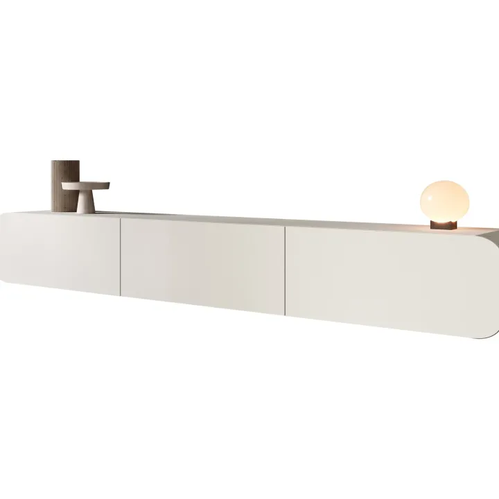 Mobile porta TV sospeso 240x34h cm 3 ante beige cashmere Volia