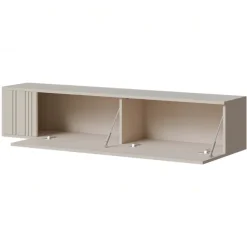Mobile porta TV sospeso 150x30h cm 1 anta a ribalta beige cashmere Bellagio