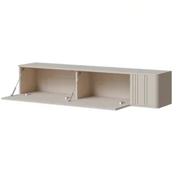Mobile porta TV sospeso 150x30h cm 1 anta a ribalta beige cashmere Bellagio