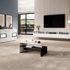 Mobile porta TV sospeso 270x42h cm bianco Emotion Gihome®