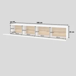 Mobile porta TV sospeso 180x35h cm bianco opaco Fusion