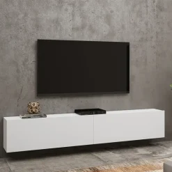 Mobile porta TV sospeso 180x35h cm bianco opaco Fusion