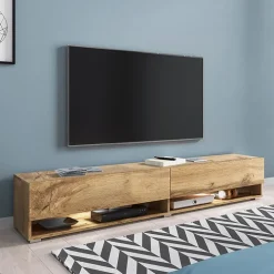 Mobile porta TV sospeso 180x30h cm con LED rovere Gregoria