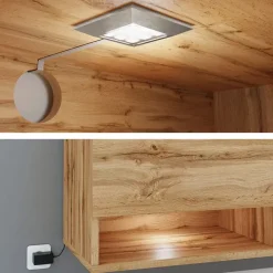 Mobile porta TV sospeso 180x30h cm con LED rovere Gregoria