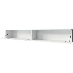 Mobile porta TV sospeso 180x30h cm design bianco lucido 2 ante Silvia