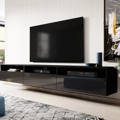 Mobile porta TV sospeso 270x42h cm nero Emotion Gihome®