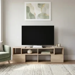 Mobile porta TV trasformabile 148x40h cm con estremità mobili rovere Billy