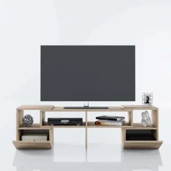 Mobile porta TV trasformabile 148x40h cm con estremità mobili rovere Billy