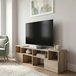Mobile porta TV trasformabile 148x40h cm con estremità mobili rovere Billy