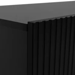 Mobile porta TV 201x52cm 4 ante cannettato nero Essence