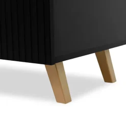 Mobile porta TV 201x52cm 4 ante cannettato nero Essence
