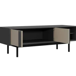 Mobile porta tv 123x43 cm 2 ante 2 vani a giorno antracite beige Essenzia